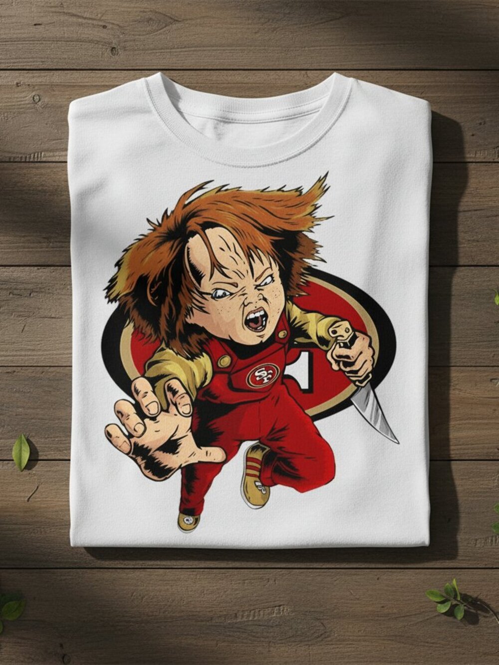 49ers Chucky Mashup Horror Football Graphic T-Shirt Fan Tee